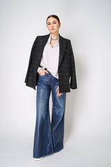 Antonelli Anker Silk Crepe Long Sleeve Blouse in Light Grey Vancouver. Shop Online or in Store.