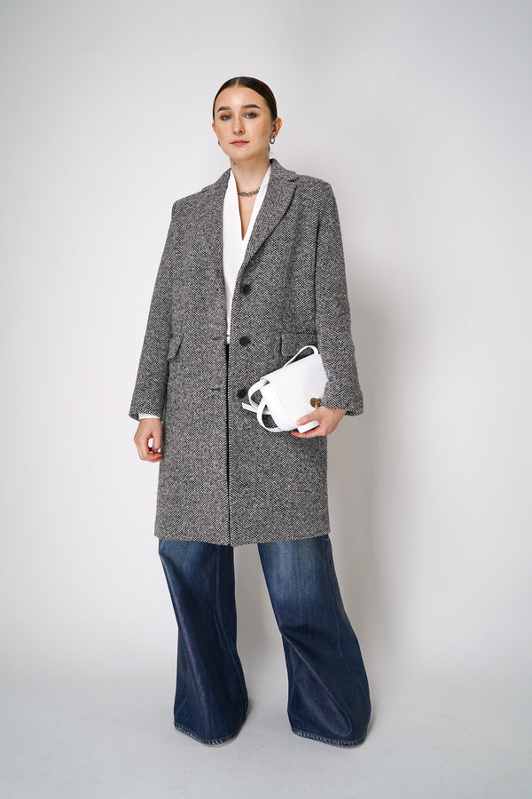 Antonelli Gissi Tweed Bouclé Coat in Grey Tone Vancouver. Shop Online or in Store.