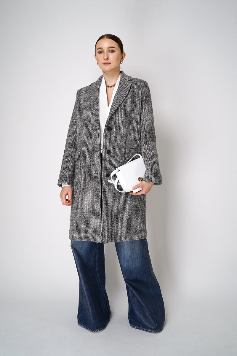 Antonelli Gissi Tweed Bouclé Coat in Grey Tone Vancouver. Shop Online or in Store.