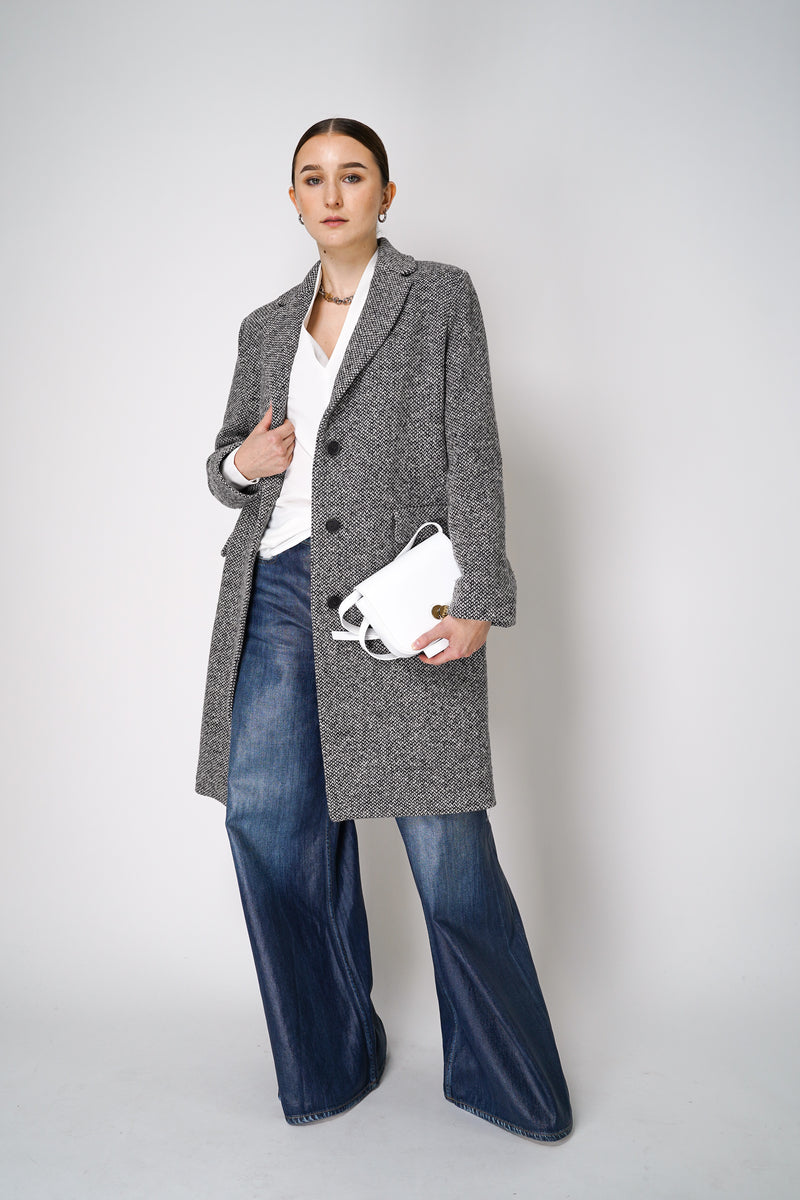 Antonelli Gissi Tweed Bouclé Coat in Grey Tone Vancouver. Shop Online or in Store.