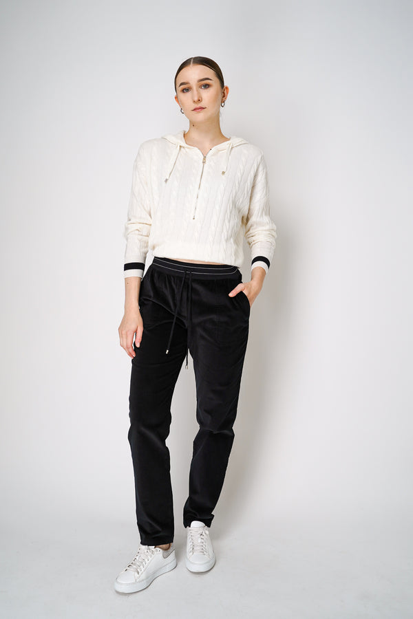 Lorena Antoniazzi Pull-On Style Corduroy Pants in Black Vancouver. Shop Online or in Store. 