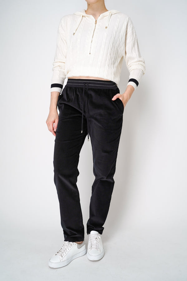Lorena Antoniazzi Pull-On Style Corduroy Pants in Black Vancouver. Shop Online or in Store. 