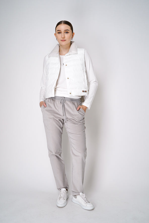 Lorena Antoniazzi Pull-On Style Corduroy Pants in Taupe Vancouver. Shop Online or in Store. 