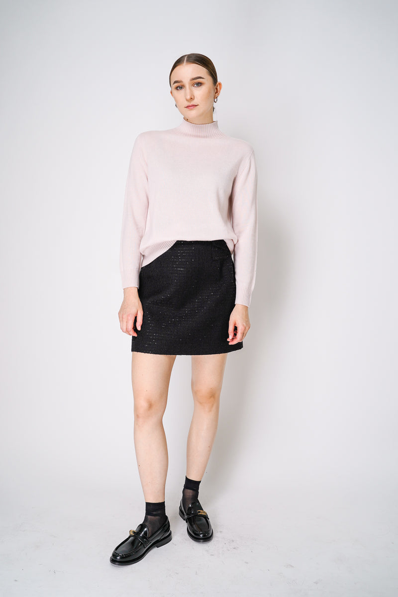 Lorena Antoniazzi Sequined Tweed Mini Skirt in Black Vancouver. Shop Online or in Store.