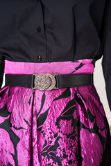 Gavazzeni Black Elastic Belt with Glitter Buckle Vancouver. Shop Online or in Store. 