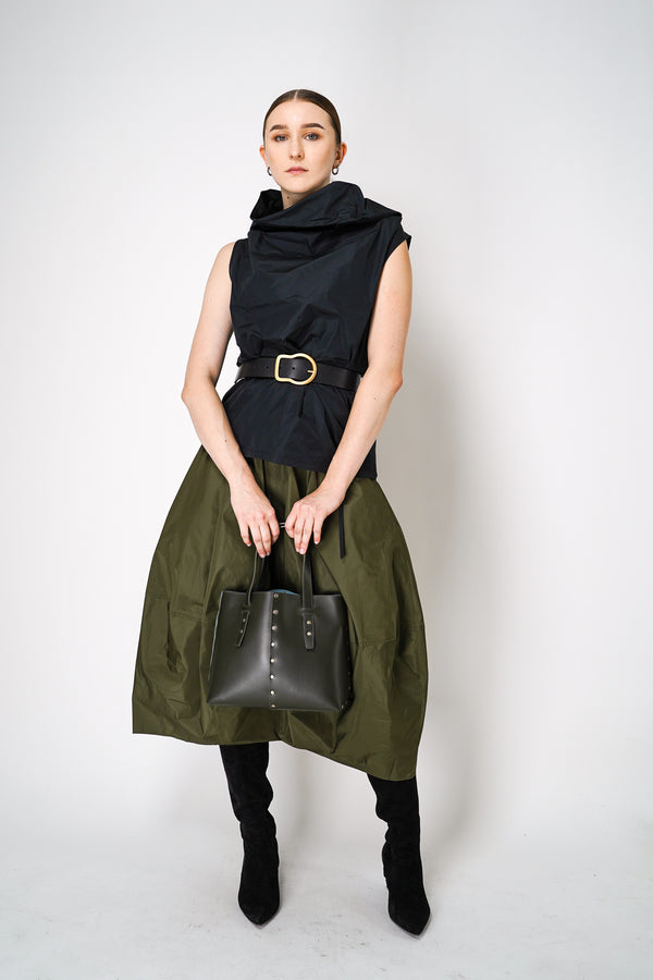 Peter O. Mahler Sleeveless Taffeta High Neck Top in Black Vancouver. Shop Online or in Store.
