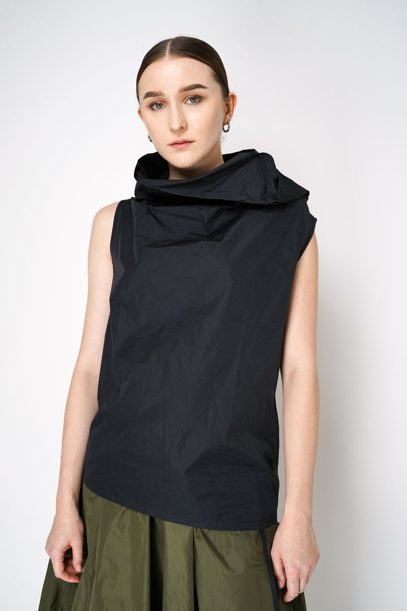 Peter O. Mahler Sleeveless Taffeta High Neck Top in Black Vancouver. Shop Online or in Store.