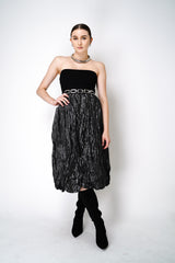 Peter O. Mahler Crinkle Taffeta Tulip Skirt in Metallic Grey Vancouver. Shop Online or in Store.