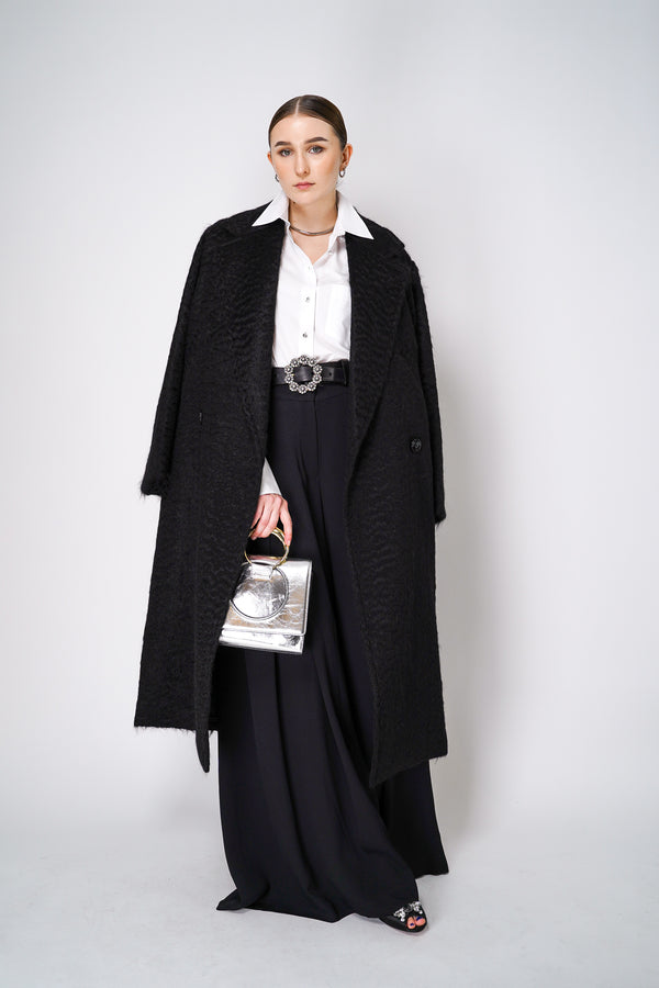 Dorothee Schumacher Classic Wool-Mohair Coat in Black Vancouver. Shop Online or in Store.