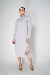 Tonet Cashmere Knit Dress with Detachable Neck in Light Grey Vancouver. Shop Online or in Store.