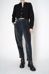 Tonet Pleated Corduroy Pants in Petrol Vancouver. Shop Online or in Store.