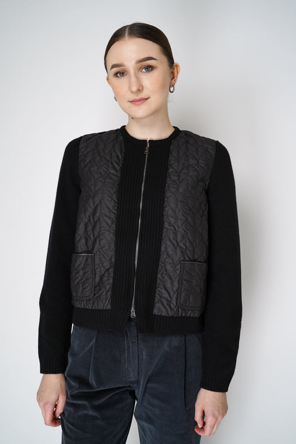 Tonet Nylon Padded and Knit Bomber Jacket in Black Vancouver. Shop Online or in Store.