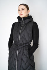 Tonet Padded Maxi Vest with Knitted Details in Black Vancouver. Shop Online or in Store.