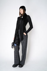 Herno Fuzzy Chenille Ribbed Scarf in Black Vancouver. Shop Online or in Store.