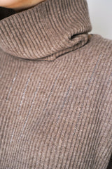 Tonet Turtleneck Sweater with Detachable Neckline in Taupe Vancouver. Shop Online or in Store.