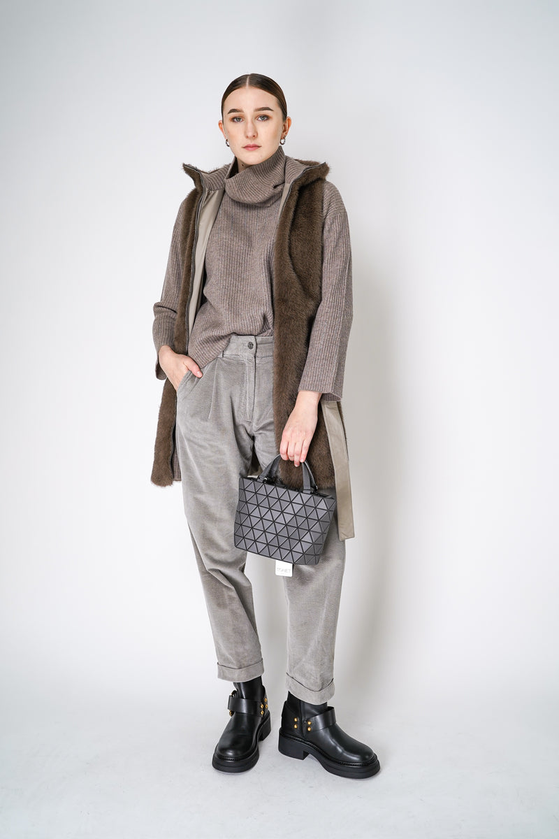 Tonet Pleated Corduroy Pants in Taupe Vancouver. Shop Online or in Store.