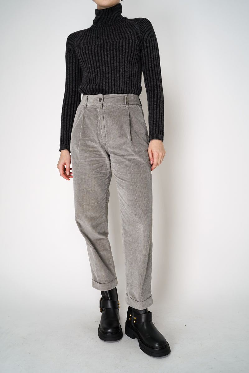 Tonet Pleated Corduroy Pants in Taupe Vancouver. Shop Online or in Store.