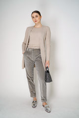 Tonet Cashmere Blend Knitted Rib Cardigan with Tie Belt in Beige Vancouver. Shop Online or in Store.