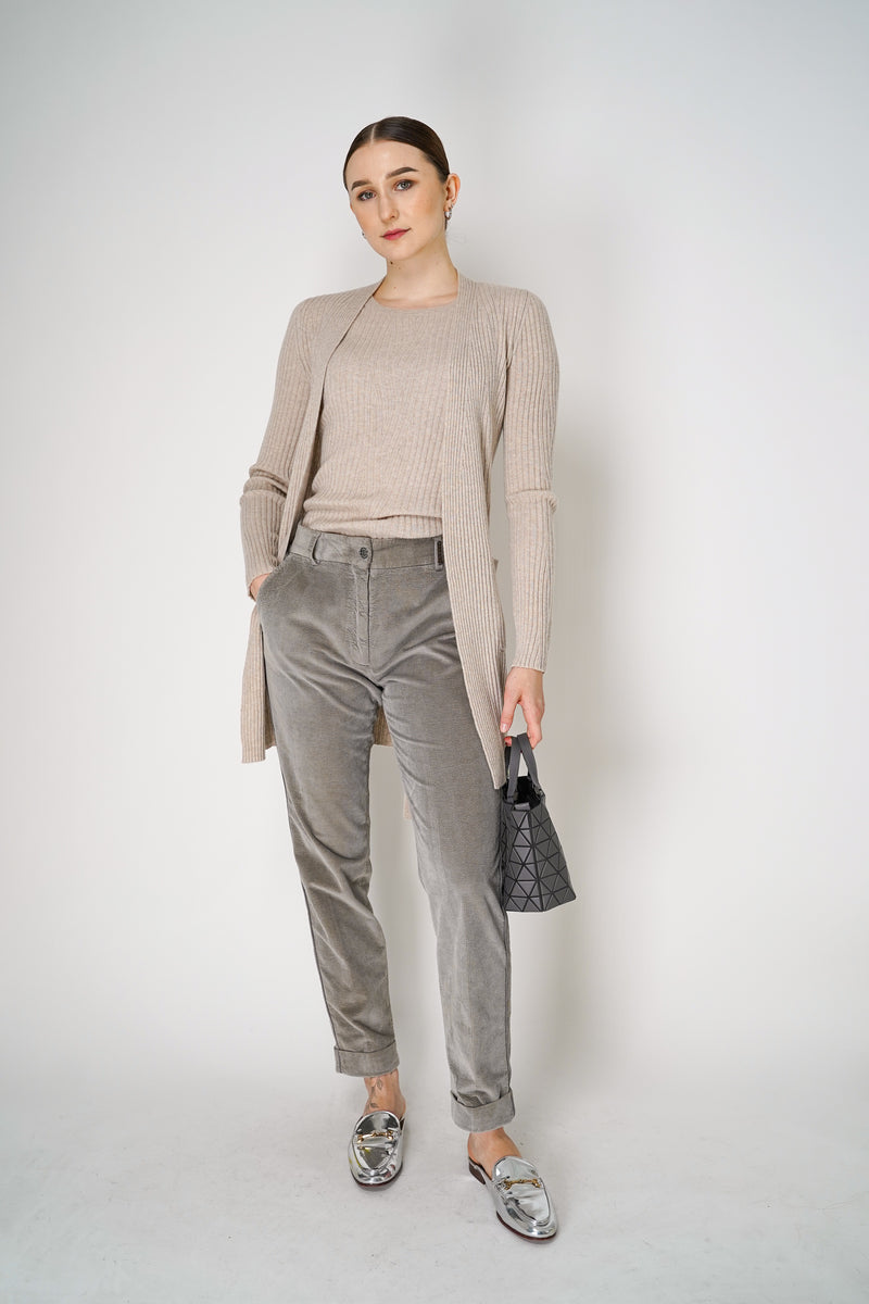 Tonet Cashmere Blend Knitted Rib Tank Top in Beige Vancouver. Shop Online or in Store.