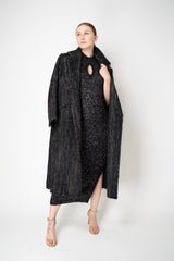 D. Exterior Knit Wool Alpaca Sequin Maxi Dress in Black