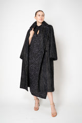 D. Exterior Knit Wool Alpaca Sequin Maxi Dress in Black