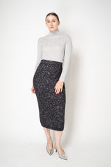 Fabiana Filippi Liquid Drape Ribbed Knit Turtleneck Pullover in Silver