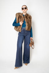 Balmain Knit Viscose Stripe Cardigan in Blue