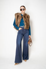 Balmain Knit Viscose Stripe Cardigan in Blue