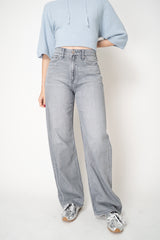 Rag & Bone Feather-weight Logan Wide Leg Jeans in Grey Wash
