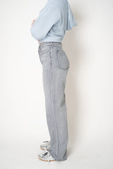 Rag & Bone Feather-weight Logan Wide Leg Jeans in Grey Wash