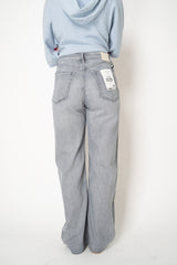 Rag & Bone Feather-weight Logan Wide Leg Jeans in Grey Wash