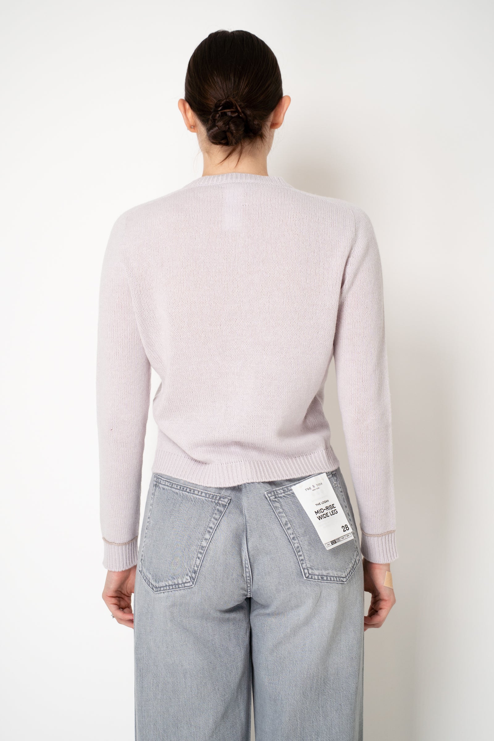 Fabiana Filippi Wool Cashmere Knit Cardigan with Bi-Colour Cuff
