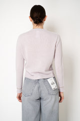 Fabiana Filippi Wool Cashmere Knit Cardigan with Bi-Colour Cuff Detail in Dusty Lavender