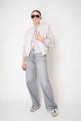 Fabiana Filippi Wool Cashmere Knit Cardigan with Bi-Colour Cuff Detail in Dusty Lavender