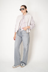 Fabiana Filippi Wool Cashmere Knit Cardigan with Bi-Colour Cuff Detail in Dusty Lavender