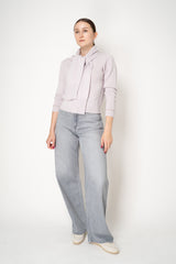 Fabiana Filippi Wool Cashmere Knit Shoulder Shrug with Faux Sleeve in Dusty Lavender