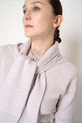 Fabiana Filippi Wool Cashmere Knit Shoulder Shrug with Faux Sleeve in Dusty Lavender