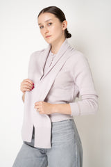 Fabiana Filippi Wool Cashmere Knit Shoulder Shrug with Faux Sleeve in Dusty Lavender