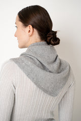 Fabiana Filippi Sequin Embellished Silk Wool Triangle Scarf in Grey
