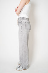 Rag & Bone Miramar Terry Drawstring Wide Leg Jeans in Icy Grey