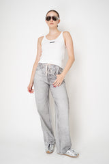Rag & Bone Miramar Terry Drawstring Wide Leg Jeans in Icy Grey