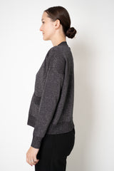 D. Exterior V-neck Knit Lurex Cardigan in Antracite Lurex