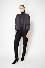 D. Exterior V-neck Knit Lurex Cardigan in Antracite Lurex