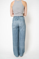 Rag & Bone Miramar Terry Drawstring Wide Leg Jeans in Mid Blue