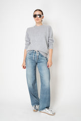 Rag & Bone Miramar Terry Drawstring Wide Leg Jeans in Mid Blue