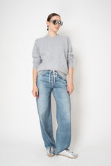 Rag & Bone Miramar Terry Drawstring Wide Leg Jeans in Mid Blue