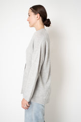 Fabiana Filippi 100% Cashmere Knit Cardigan With Knot Button in Heather Grey
