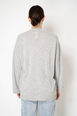 Fabiana Filippi 100% Cashmere Knit Cardigan With Knot Button in Heather Grey