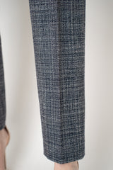 Fabiana Filippi Mid-Rise Slim Fit Mouline Trousers in Grey
