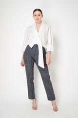 Fabiana Filippi Mid-Rise Slim Fit Mouline Trousers in Grey